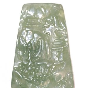 Authentic type A lucky green jade pendant
